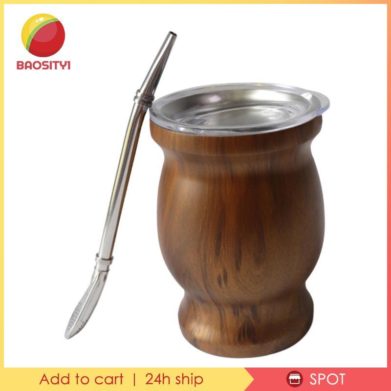 Yerba Mate Bộ Cốc Yerba Mate Cốc Yerba Bầu Trà Cốc Rơm Thìa Nắp Thép Không Gỉ Hai Lớp Cách Nhiệt Dễ 