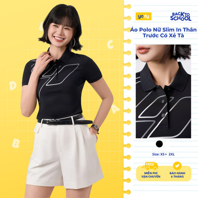 Áo Polo Nữ Yody Slim In Thân Trước Có Xẻ Tà WCPO26A022