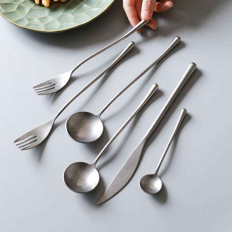 Knife and fork, old mixing spoon ins304Stainless steel spoon set for fruit, Japanese and Western cui