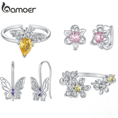Bông Tai Bamoer Hoa Bướm Chuồn Ong Trang Sức Quà Tặng Cho Nữ