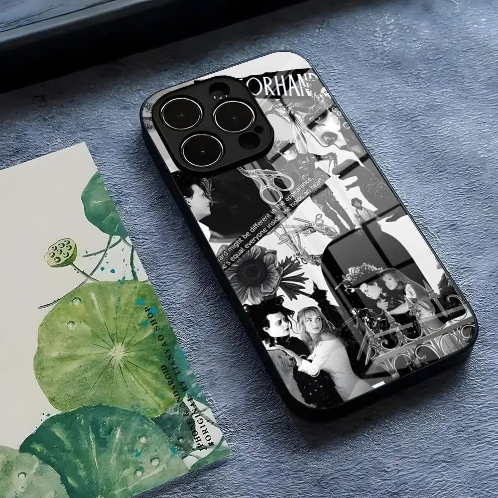 BK-1 Potdemiel-Edward Scissorhands Phim Ốp Lưng Điện Thoại IPhone 16 15 14 Pro 11 13 12 Mini XS Kính