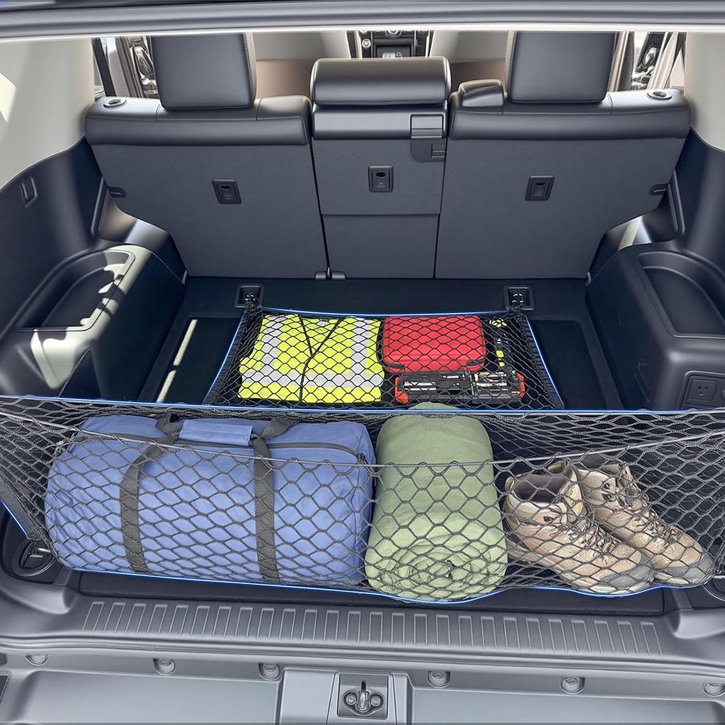 Trunk Cargo Net Phù hợp cho 2010-2024 Toyota 4Runner Trunk Sắp xếp Co giãn Túi dây co giãn Túi lưu t