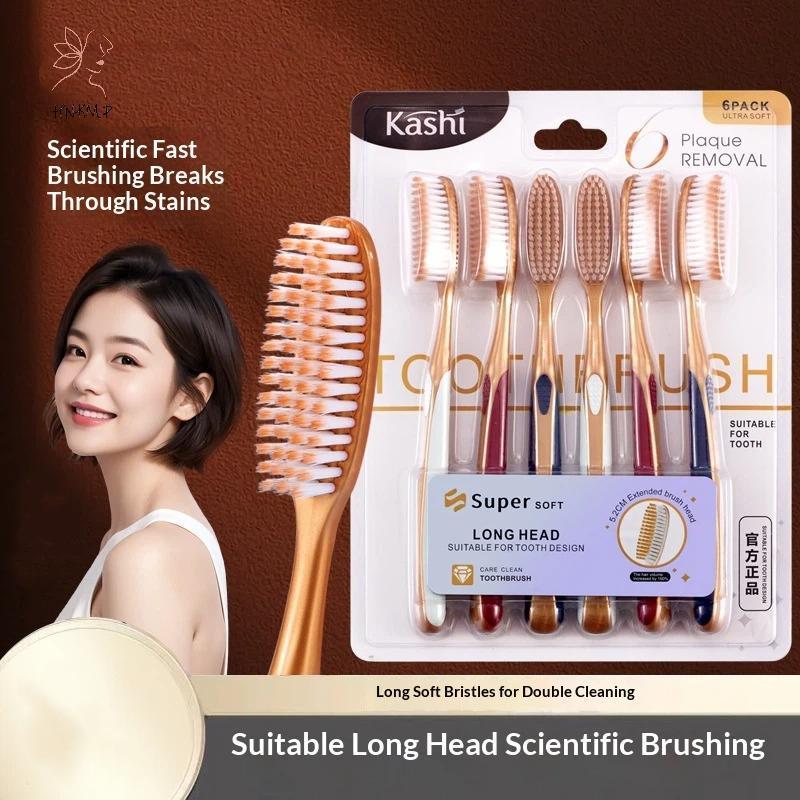 Bàn chải đánh răng lông mềm HNKMP 6 Pa dành cho răng nhạy cảm Thiết kế đầu xoăn dài để làm sạch sâu miệng Chăm sóc răng miệng Du lịch.