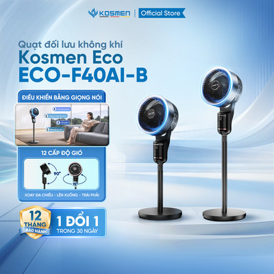 [KOL LIVE] Quạt đối lưu không khí điều khiển bằng giọng nói Kosmen Eco ECO-F40AI-B, quạt thông minh, quạt điện