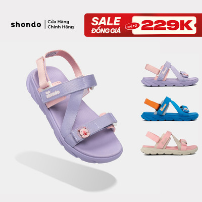 Giày Sandal Trẻ Em Little 6 Tem Khủng Long Thoải Mái, Siêu Nhẹ Shondo Nhiều Màu