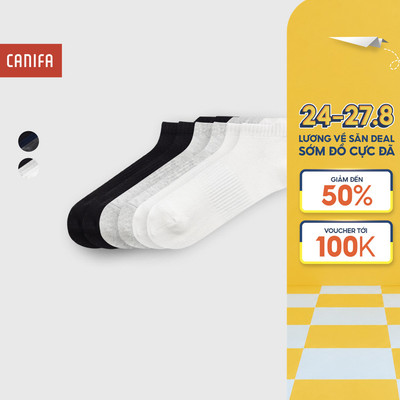 Pack 3 đôi tất nam CANIFA cổ thấp chất liệu dệt thông thoáng 8AX25A005