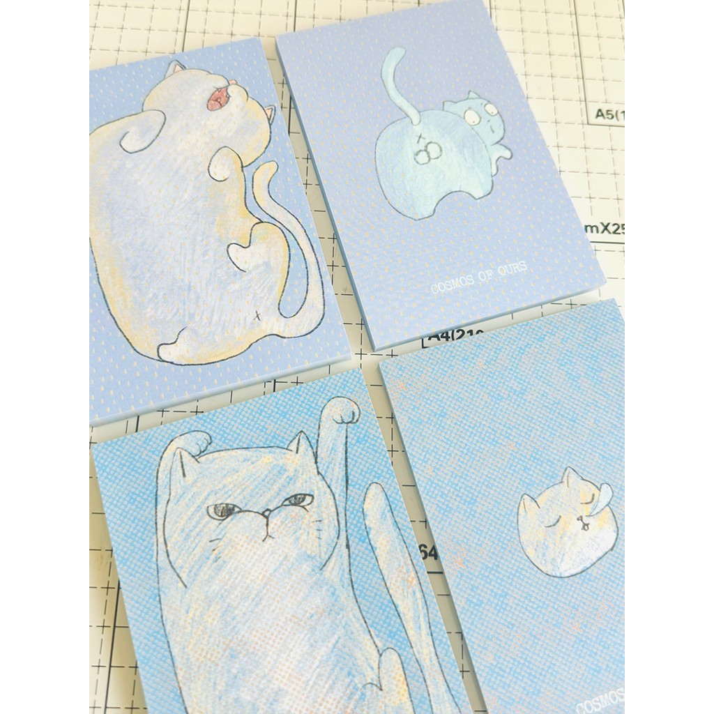 A7 {Cat 's N Power} Sổ tay đóng gói phụ không cần keo nguyên bản A7 Note Our World