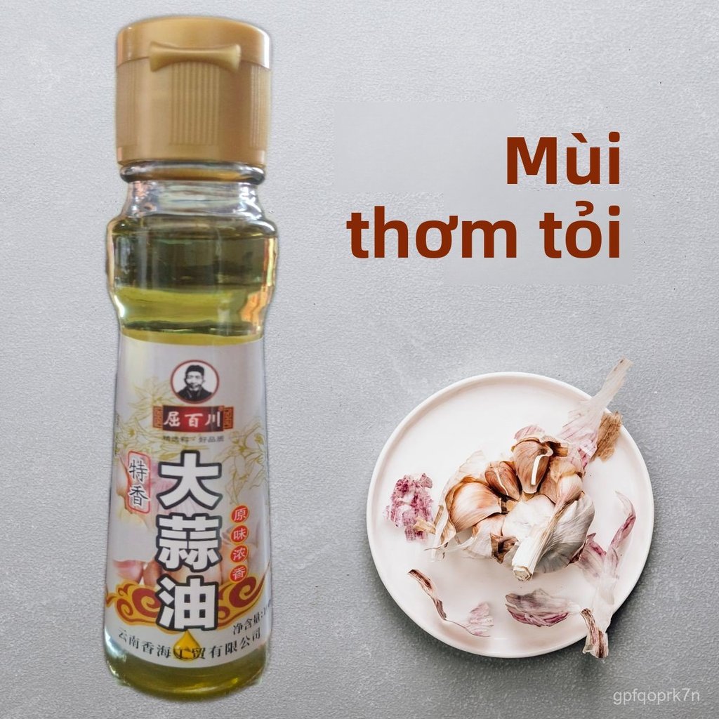 Dầu tỏi Qu Baichuan 100ml dùng ướp xào trộn mì nướng khử mùi tanh tăng hương vị thơm ngon gia đình