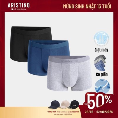 [Combo 3] Quần Lót Nam Boxer Insidemen cotton thấm hút co giãn 4 chiều IBX006EDP03