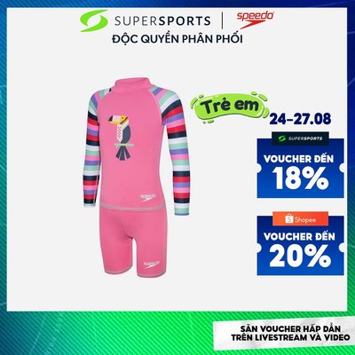 Bộ Đồ Bơi Chống Nắng Tay Dài Kèm Quần Bé Gái Speedo Performance - Nhiều Màu - SOJ20032C-GAGG
