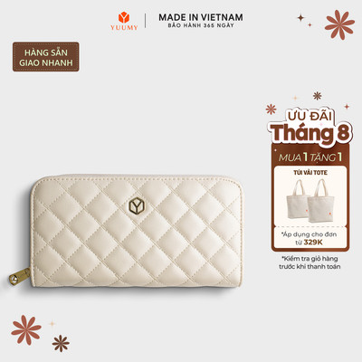 Ví Yuumy (Thời trang nữ họa tiết caro - Ví da Seasand YV74)