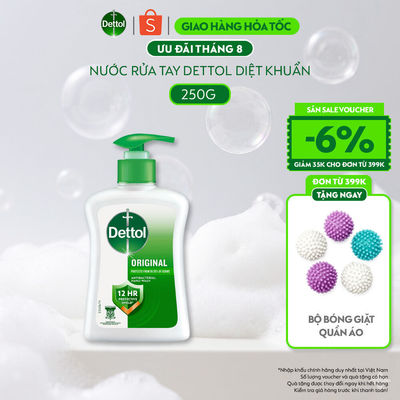 Nước rửa tay Dettol kháng khuẩn hương tinh dầu thông - Chai 250g