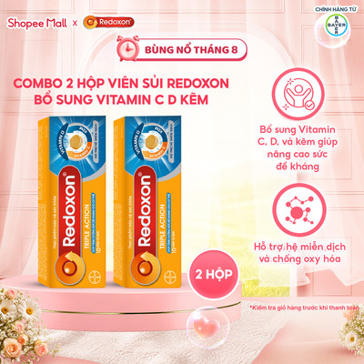 Bộ 2 Viên sủi Redoxon hỗ trợ Vitamin Triple Action 10 viên/Hộp