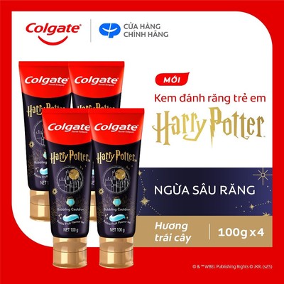 Bộ 4 kem đánh răng Colgate Harry Potter dành cho bé hương trái cây, ngừa sâu răng
