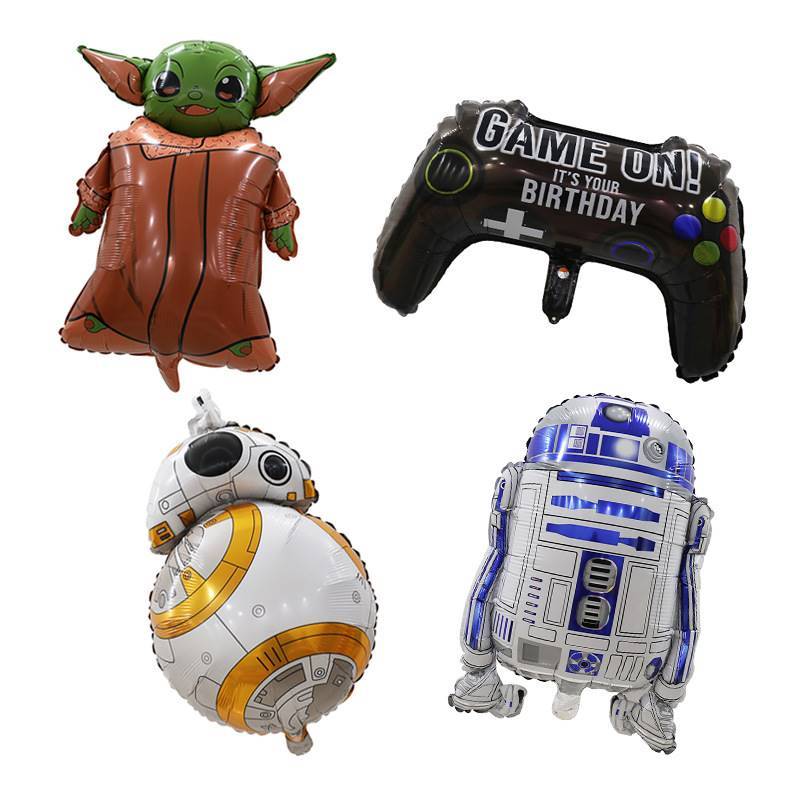 Star Wars Balloon R2D2 BB8 Yoda Robot Nhôm Phim Bóng Manda Trò Chơi Chủ Đề Bóng