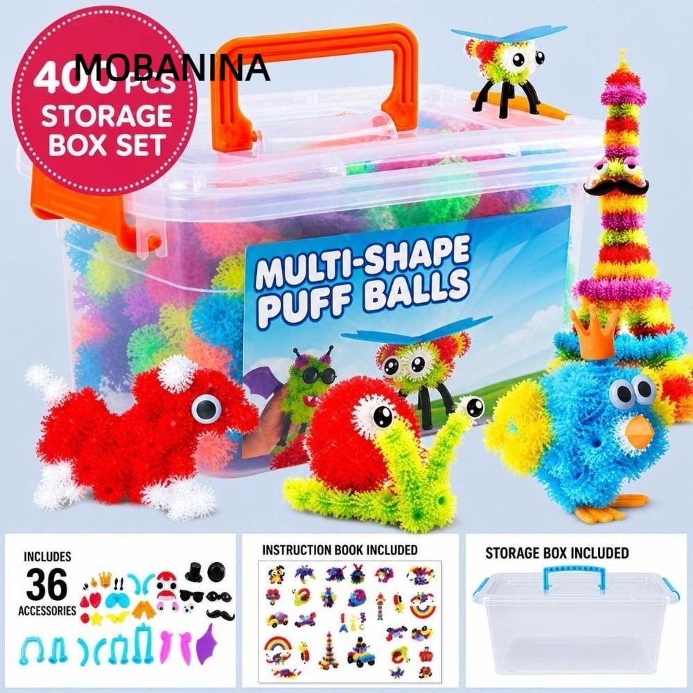 MOBANINA Đồ chơi bóng dính, Đồ chơi xây dựng lắp ráp DIY Quả bóng gai, Tương tác linh hoạt DIY Puffe