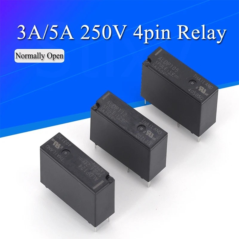 2 Chiếc 5A Rơle ALP105 ALP112 ALP124 ALP112 5V 12V 24V 5A 250V 4PIN một nhóm thường mở ALD112 12V 3A