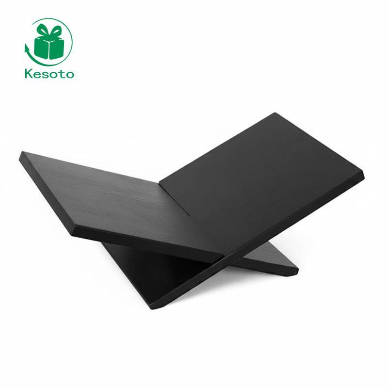 Kesoto Desktop Magazine Holder Gỗ nguyên khối Giá đỡ sách bằng gỗ được đánh bóng Hoàn thiện màu nâu