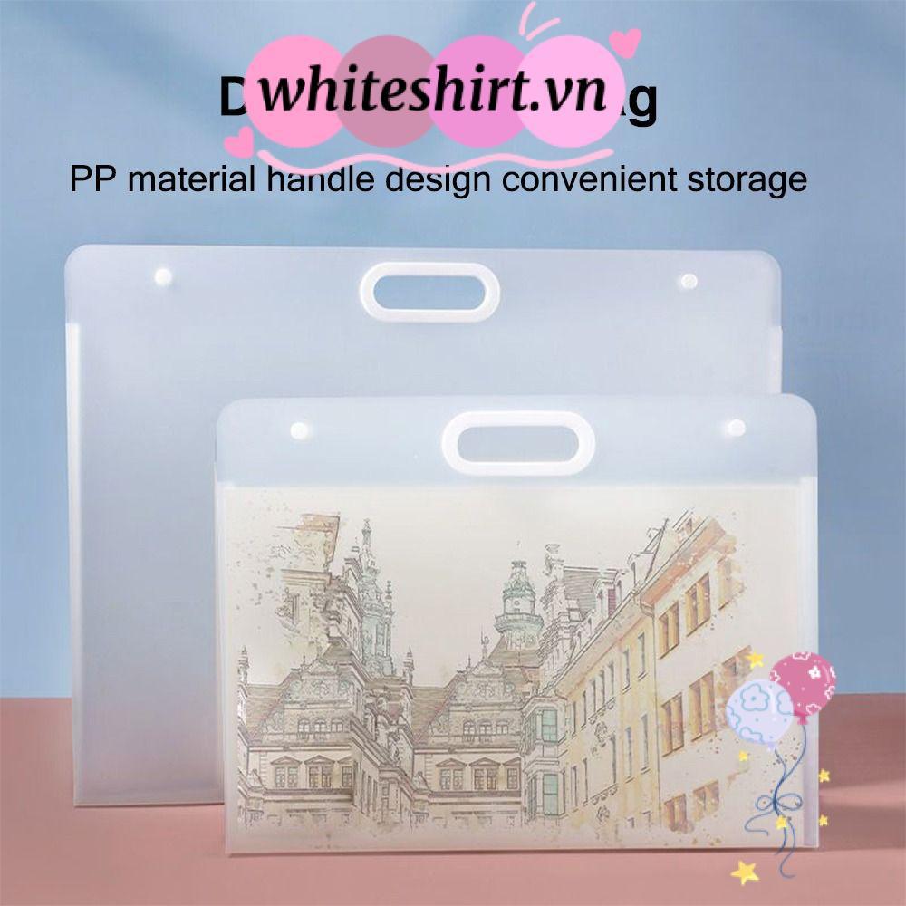 Túi đựng giấy vẽ TRẮNG, Thư mục tập tin A2 / A3 / A4 chống nước, Album ảnh di động 4K / 8K / 16K Quà