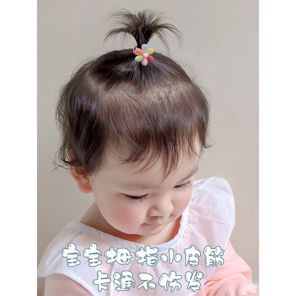 0-3 Tuổi Kích Thước Nhỏ Cho Bé Trẻ Em Hoạt Hình Dễ Thương Dây Buộc Tóc Ngón Tay Cái Dây Buộc Tóc Khô