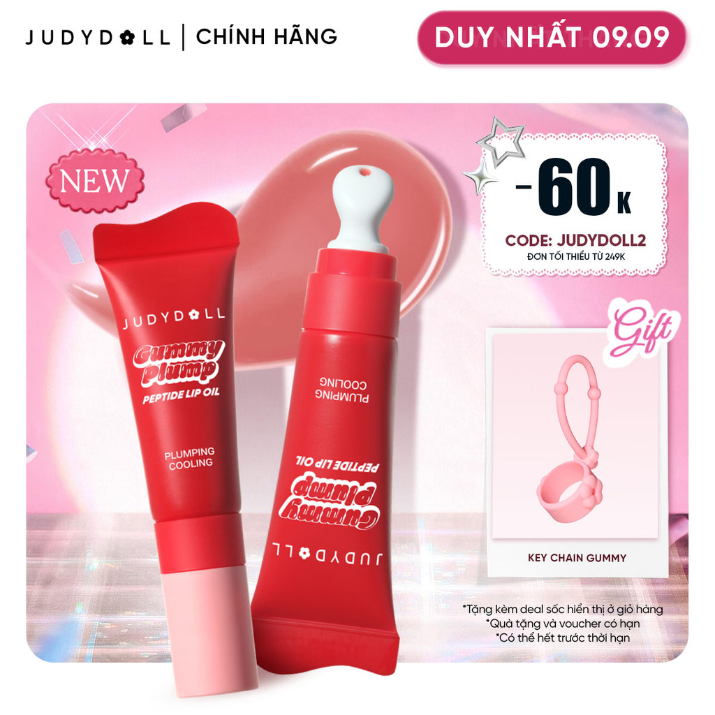 [MỚI] Son dưỡng chống nắng peptide JUDYDOLL Gummy Peptide Lip Oil Căng bóng Dưỡng ẩm Giúp môi plump 