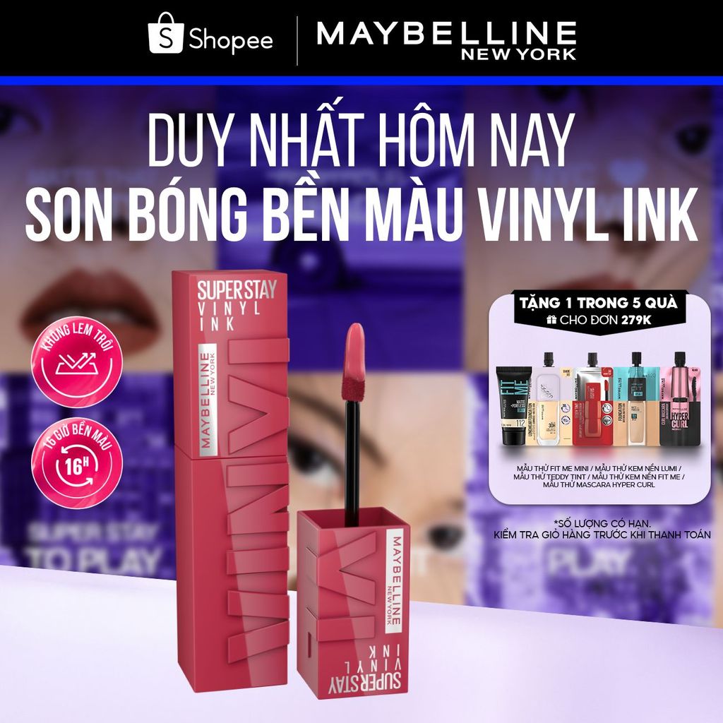 Son Bóng Bền Màu Nhẹ Môi Superstay Vinyl Ink Maybelline New York 4.2ml
