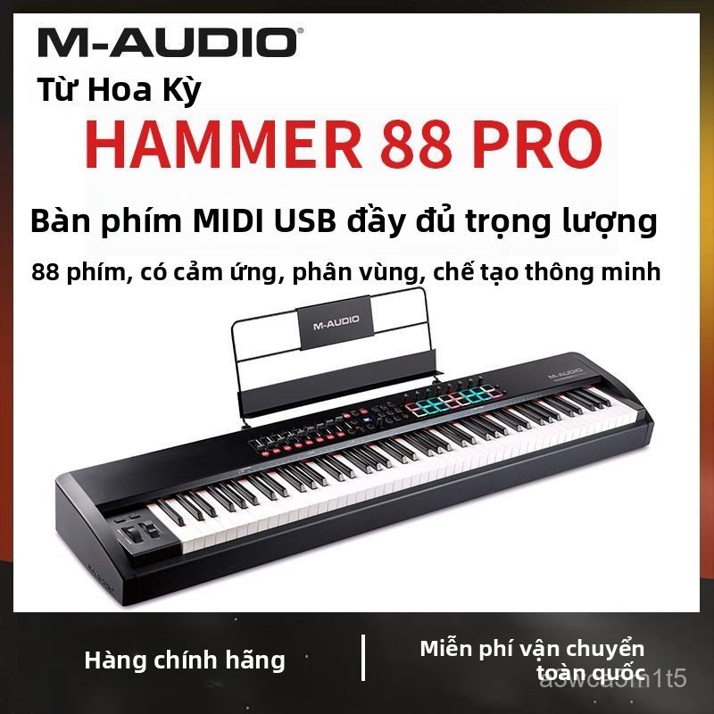 Bàn phím MIDI M-audio Hammer 88PRO 88 phím trọng lực đầy đủ cảm ứng sau từng cấp chuyên nghiệp