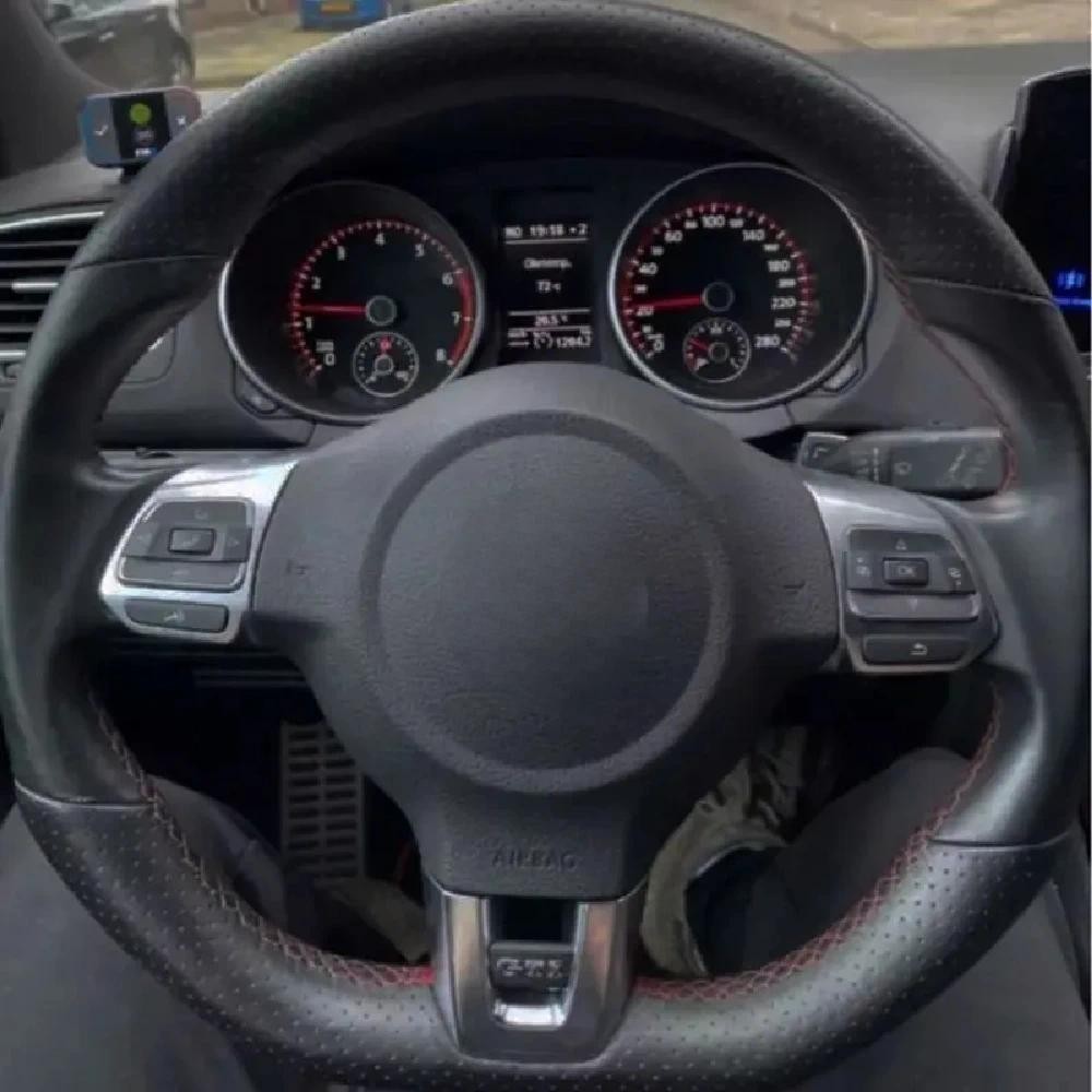 Bọc Vô Lăng Ô Tô Tùy Chỉnh Da Nhân Tạo Bím Tóc Cho Volkswagen Golf 6 GTI MK6 / Polo GTI / Scirocco R