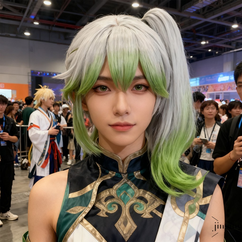 Nahida Cosplay Tóc Giả Với Silicon Da Đầu Sợi Nhiệt Độ Cao Cho Nahida Cos Tóc Giả Xanh Anime Nhân Vậ