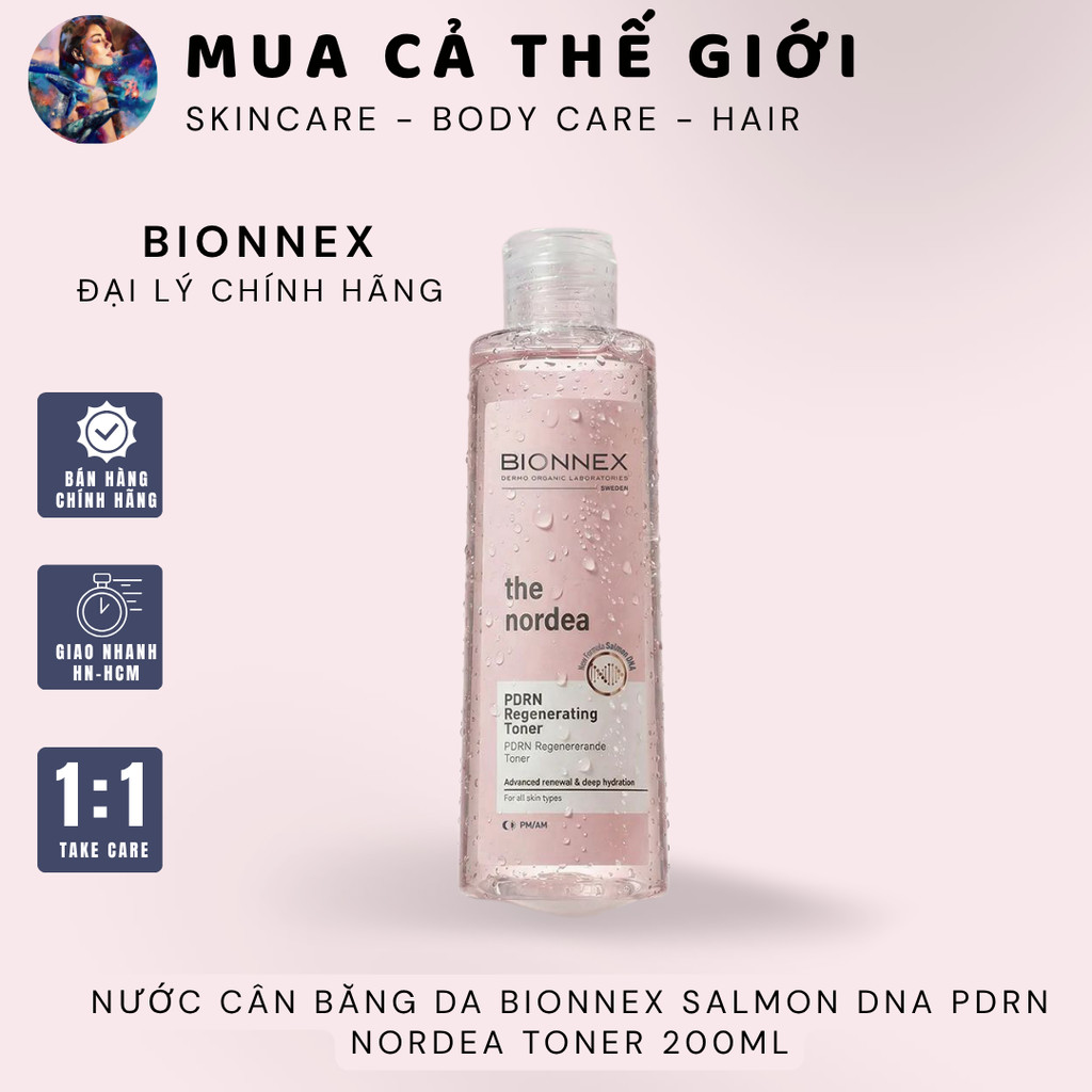 [HÀNG CÔNG TY] Nước cân bằng da Bionnex Salmon DNA PDRN Nordea Toner 200ml
