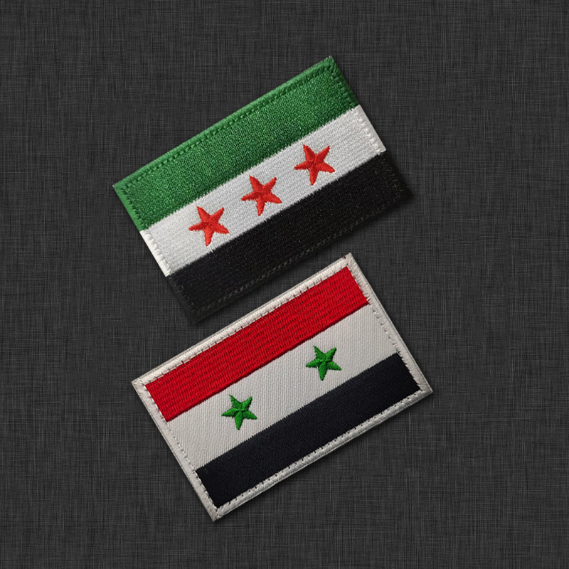 Syria mới (✷ ❈ ❈ 🍎) Cờ thêu băng tay Velcro Morale Patch Vải Patch Túi vá Huy hiệu