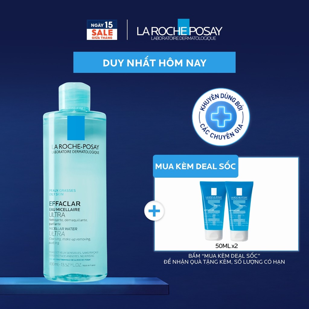 Nước tẩy trang làm sạch sâu da dầu nam & nữ La Roche-Posay Effaclar Micellar…
