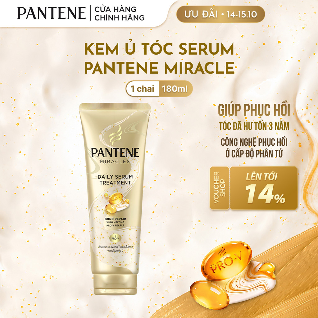 Kem Ủ Tóc Serum PANTENE Miracles Phục Hồi Liên Kết Tóc Tuýp 180ML