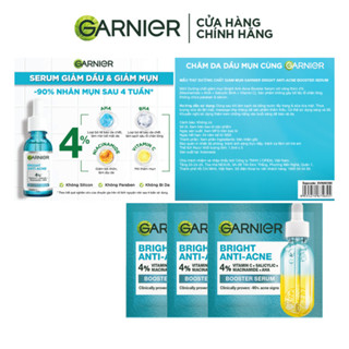 [MẪU THỬ] Bộ 3 Dưỡng chất cho da dầu mụn Garnier Bright Complete Anti-Acnes Booster Serum 4% 1.5mlX3