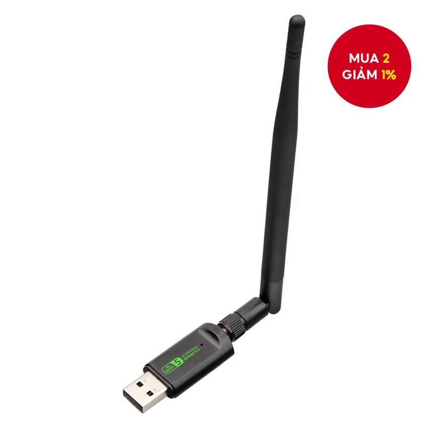 Card mạng WiFi 5 AC600 không cần driver cho laptop, bộ chuyển đổi WiFi USB băng tần kép.