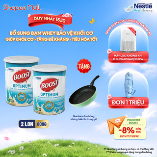 [Tặng Chảo] Bộ 2 Sữa Bột NESTLÉ BOOST OPTIMUM Singapore Bổ Sung Dinh Dưỡng Cho Người Lớn Tuổi 800G