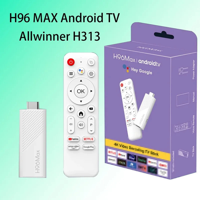 H96 MAX Allwinner H313 TV Stick với 2.4G 4K 3D HDR Remote 14 BT5.0 Quad Core Home Media Player Trợ l