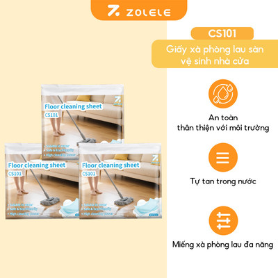 [Live] Giấy lau sàn CS101 tẩy rửa vệ sinh sàn nhà, đa năng có vệ sinh bồn cầu Zolele (30 miếng/gói)