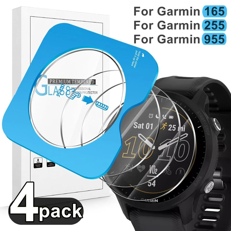 1-4 Chiếc Kính Cường Lực Cho Garmin Forerunner 165 955 255 Lắp Đặt Nhanh Cao Cấp Full Cover Bảo Vệ M
