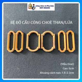 Bệ đỡ cầu cóng lồng choè than bằng Tre - Mẫu Oval cao 6cm