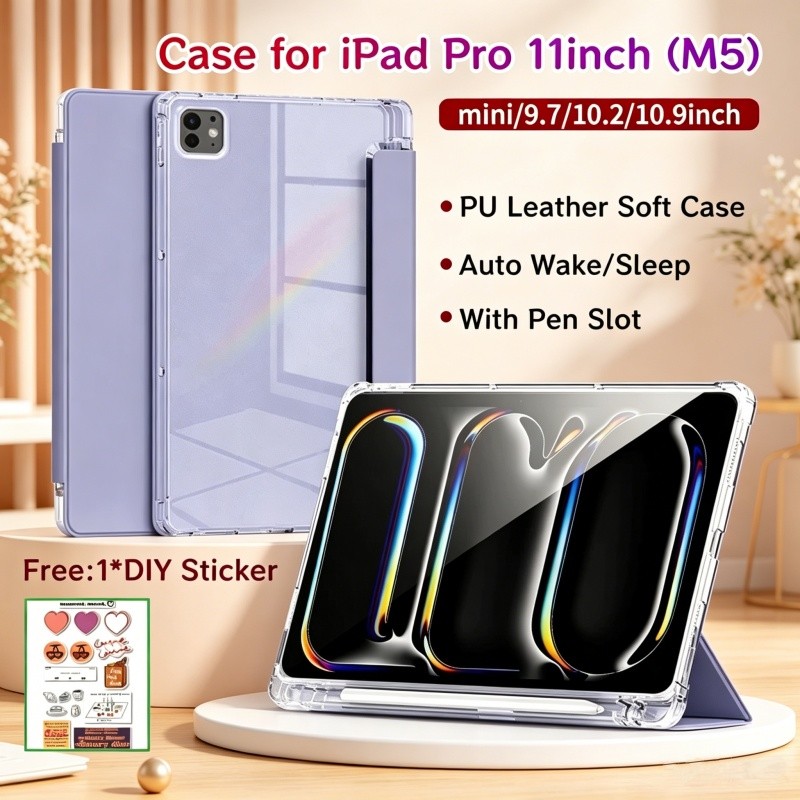 Ốp điện thoại Cho iPad Pro 11inch M5 / M4 Có Khe Cắm Bút Vỏ Bảo Vệ Từ Tính Cho iPad 11th 11inch Có M