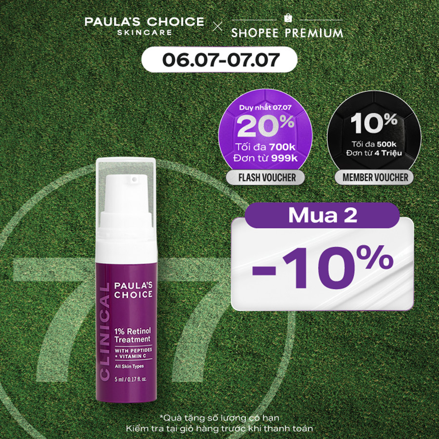 [HSD 01/2027] Tinh chất chống nám và nếp nhăn Paula’s Choice Clinical 1% Retinol Treatment 5ml 8017