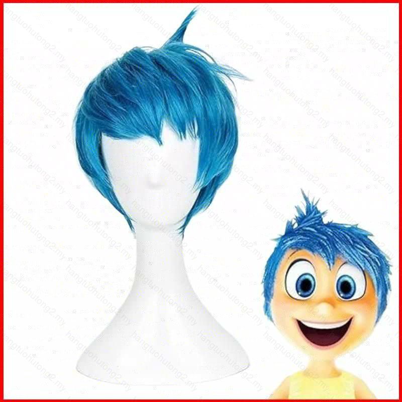 HT2 Inside Out 2 Niềm Vui Cosplay Tóc Giả Da Đầu Nhân Tạo Anime Tóc Hairpiece Chịu Nhiệt Tiệc Hallow