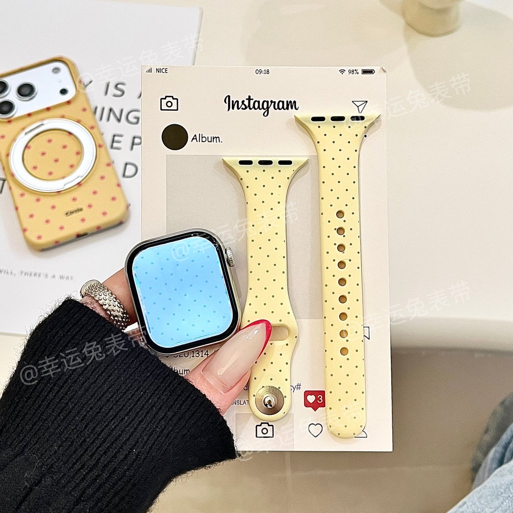 Chấm bi thắt lưng nhỏ vui nhộn Thích hợp cho iwatchs11 / 10 Dây đeo Apple Watch SE Silicone Applewat