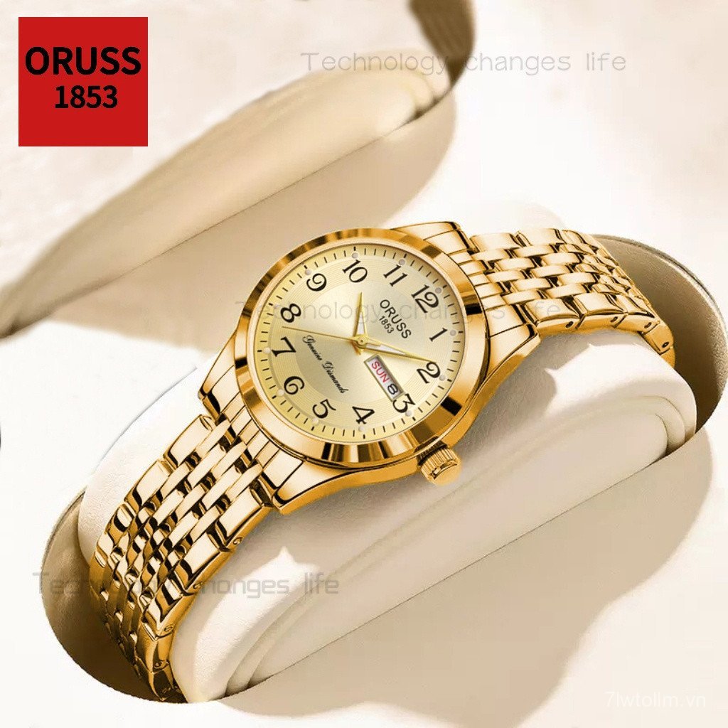 ORISS Nữ Chính Hãng Thép Không Gỉ Sang Trọng Vàng Chống Thấm Nước Lịch Kép Dạ Quang Thời Trang Đồng 