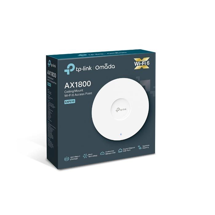 Bộ phát wifi treo trần TP-Link EAP610 tốc độ 1775 Mbps, Tích hợp Omada SDN, hỗ trợ PoE+ -Cam Kết Hàn