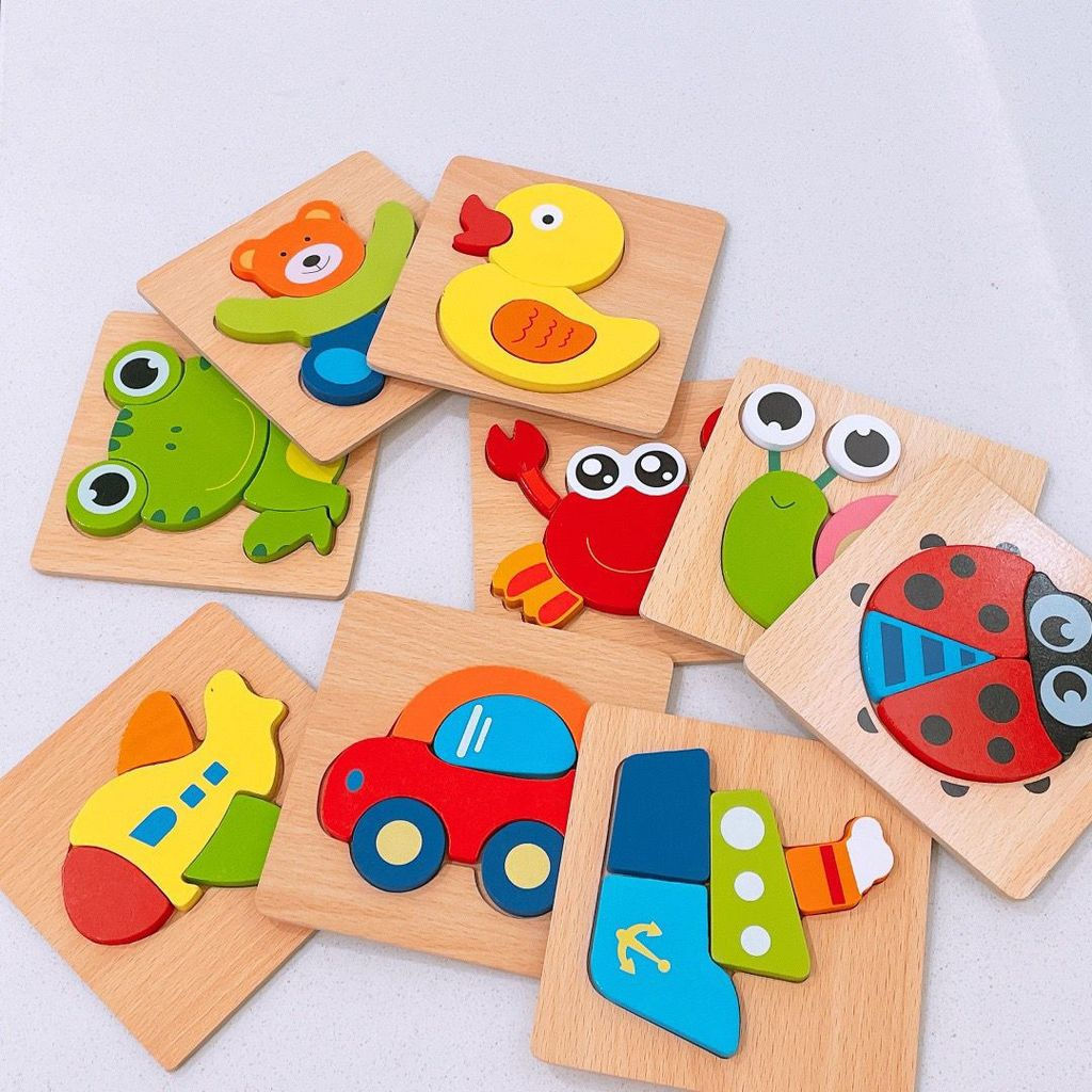 TQ~Early Childhood Education Puzzle Blocks for Boys and Girls Wooden Jigsaw Puzzles1-2-3-4Educationa