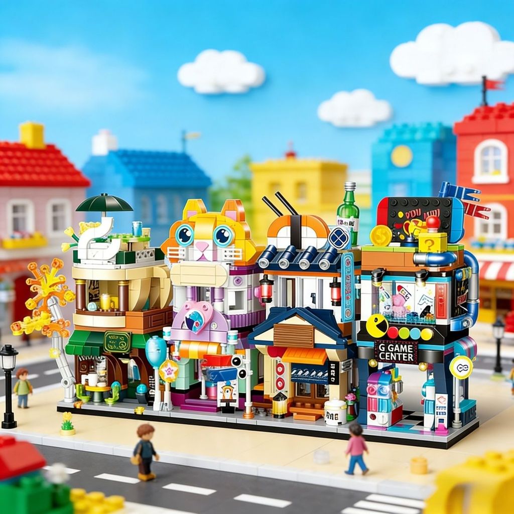 City Fantasy Street View Khối xây dựng Cafe Pet Shop Khách sạn House Series Đồ chơi lắp ráp Cô gái Q