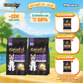 Combo 2 Thức ăn hạt Ganador Premium cho chó con vị Sữa & DHA 3kg (bao bì mới)