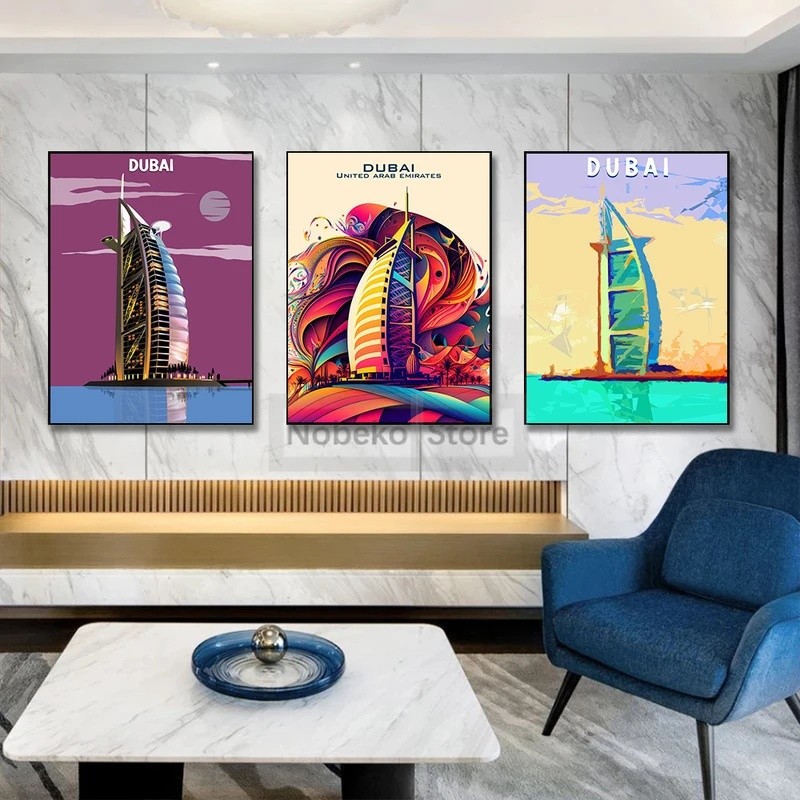 Vùng Amman Cairo Sharjah Abu Dhabi Petra Du Lịch Áp Phích Và In Hình Tranh Canvas Nghệ Thuật Treo Tư